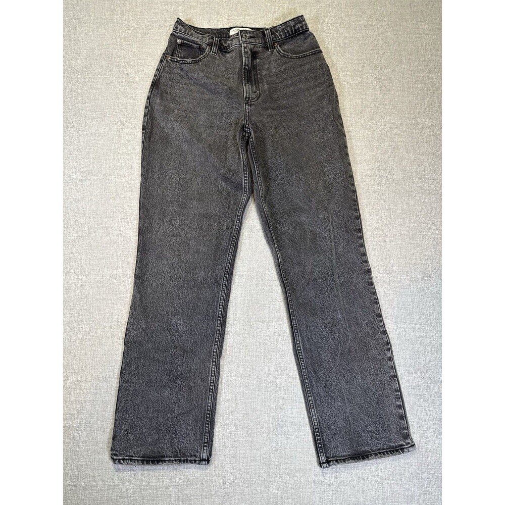 Abercrombie Curve Love 90s Straight Jeans Women's 28 Black NWT High Rise 6R 28 W